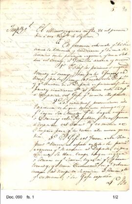 Notifícase a Rosas del decreto ministerial referido a la disposición de los prisioneros de guerra...