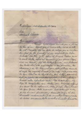 Carta enviada a Adelina por Luis María Alaye. Tapalqué. Con sobre. 1951
