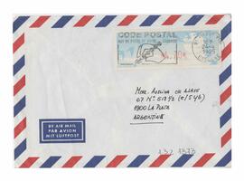 Sobre recibido por Adelina. Rte: Néstor Ponce. Massy, Francia 1995