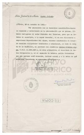 Documentos relacionados al expediente D-7-83 caratulado “Dematti de Alaye, Adelina Ethel S/ inter...