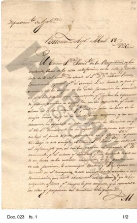 Oficio gubernamental remitido a Rosas en el cual pónese en conocimiento la aprobación del Preside...