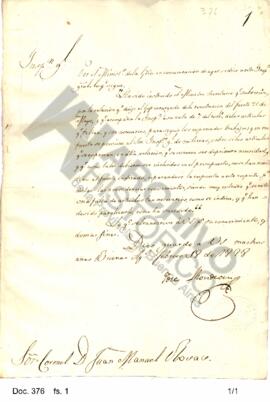 El Inspector General transcribe a Rosas una nota que le dirigiera el Ministro de Guerra acerca de...