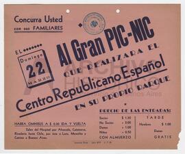 Pic-Nic organizado por el Centro Republicano Español, el domingo 22 de Marzo