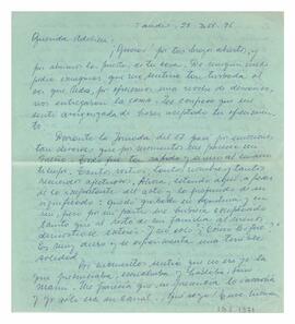 Correspondencia recibida por Adelina, firmada por Silvia. Tandil. 1995