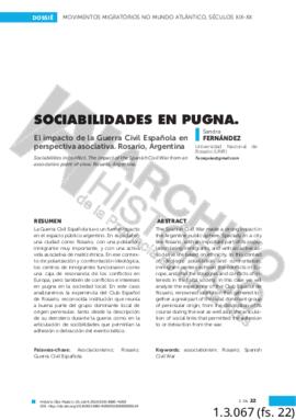 Sociabilidades en pugna. El impacto de la Guerra Civil Española en perspectiva asociativa. Sandra...