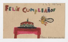 Dibujo “Feliz cumpleaños” para Adelina. 1996
