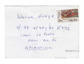 Sobre enviado a Adelina desde La Coruña, España. Rte: Tito Zwirner. 2004