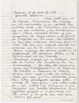 ID1506  Carta enviada a Adelina por Irene B. Sanzol. Moreno. 1998