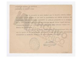 Constancia del ejercicio, en el año 1964, de la presidencia del Centro Cultural del Magisterio, D...