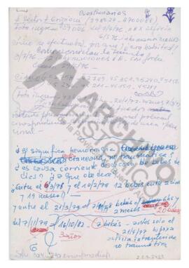Manuscrito de Adelina con título "cuestionarios"
