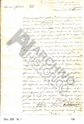 Borrador de la nota dirigida por Rosas al comisario de Navarro en la cual observa ciertas conduct...