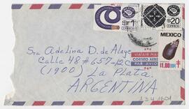 Sobre dirigido a Adelina. Rte: Profra. Aída Ramirez Belmont. Playa Tecolutla 624. Col Reforma Izt...