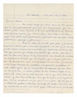 Correspondencia recibida por Adelina desde Río Colorado, Argentina. Firmada Diana Pizá 1980