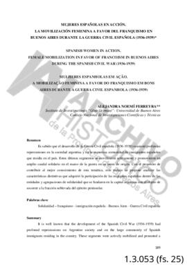 Mujeres españolas en acción. La movilización femenina a favor del franquismo  en Buenos Aires dur...