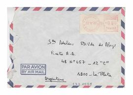 Sobre dirigido a Adelina, desde París. Rte: Madeleine Parot. 1981