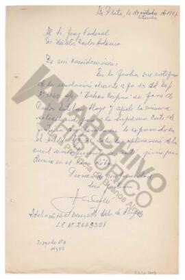 Solicitud de Adelina al Juez Federal Adamo sobre Habeas Corpus 1977