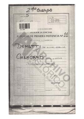 Expediente 65999. N201377.Poder Judicial, Juzgado de Primera Instancia N11. Dematti de Alaye, Ade...