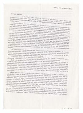 Carta recibida por Adelina, firmada por Néstor Ponce. Massy. 1996