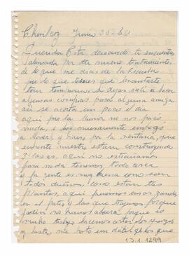 Carta enviada a Adelina desde Chivilcoy. Firmada, Nena. 1980