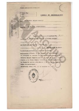 Cédula de notificación de resolución. 1983