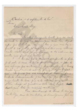 Carta enviada a Luis María Alaye por Adelina. 1951, Carhué