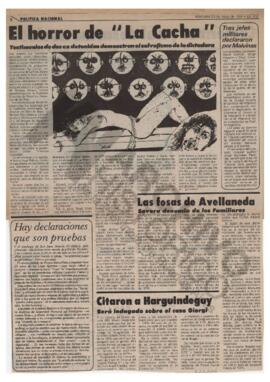 “El horror de “La Cacha”, La Voz, 1984