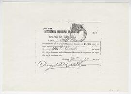 Licencia de inhumación 1926