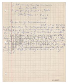 Borrador de una carta al Secretario Ejecutivo de la Organization of American State