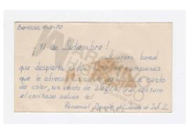 Tarjeta: personal docente del Jardín de Infantes N2, Berisso, 1970
