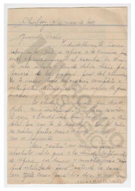 Carta enviada a Luis María Alaye por Adelina. 1952, Chivilcoy.