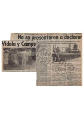 Recorte del diario Popular “No se presentaron a declarar Videla y Camps” 1984