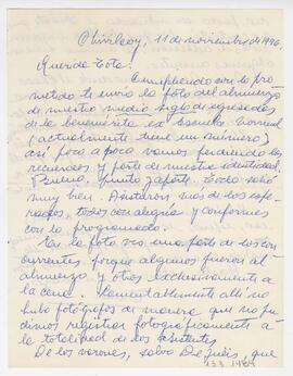 Carta enviada a Adelina (Tota), firmada por Tita. Chivilcoy. 1996