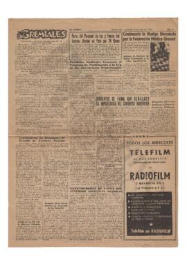 Nota sobre Roberto J. Dematti en el diario El Pueblo. 1958