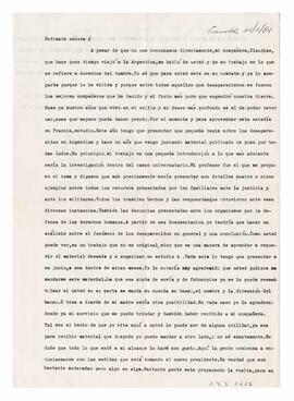 Carta enviada a Adelina desde Grenoble, Francia. Firmada por Gustavo Calotti (Ex detenido desapar...