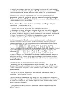 Anotaciones sobre la querella presentada en Argentina para investigar los crímenes de lesa humani...