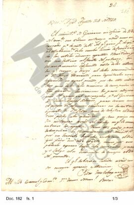 Oficio dirigido a Juan Manuel de Rosas por Pedro José Echegaray, presidente de la Comisión del No...