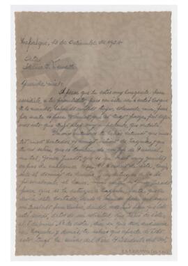 Carta enviada a Adelina por Luis María Alaye. 1951, Tapalqué. Con sobre