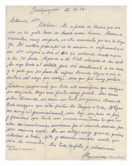 Correspondencia recibida por Adelina desde Gualeguaychú. Firmado Máximo Fraccarolli. 1978