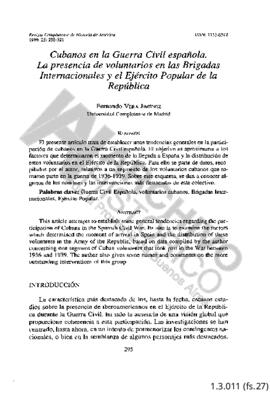 Cubanos en la Guerra Civil española.  Cubanos en la guerra civil española. La presencia de volunt...