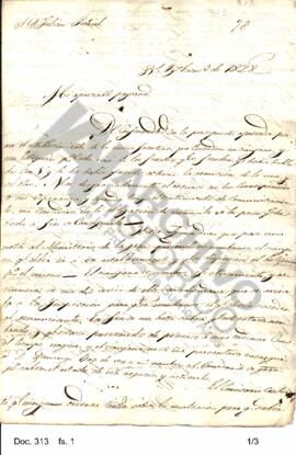 Copia de la carta de Rosas dirigida a Julián Perdriel notificándole  la renuncia de un cirujano y...