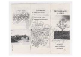 Folleto (tríptico) sobre el pueblo Altamirano. Escuela Nº4 , José de San Martín, Altamirano.