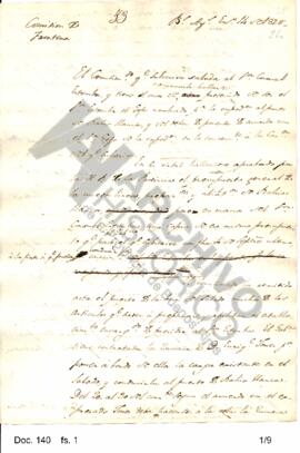 Borrador de una nota enviada por Rosas al coronel Estomba en la cual manifiesta saber la novedad ...