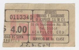 Boleto autobús Acapulco N0113340