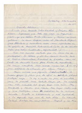 Carta enviada a Adelina desde Falkenberg, Suecia. Firmada por Marita. 1983