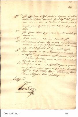 Copia del contrato celebrado entre José María Agote y Rosas en el cual el primero asume el compro...