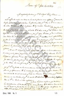 Borrador de una nota dirigida por Rosas a Fernández Blanco relativa a la mencionada empresa. 1827