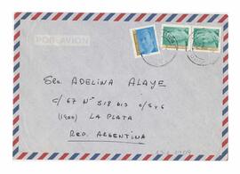 Sobre enviado a Adelina desde La Coruña, España. Rte: Ernesto F. Zwirner.