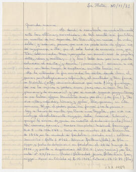 Carta enviada por Manuel Cannizzo a su madre. La Plata. 1981
