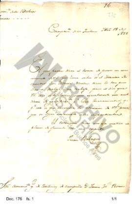 El comisario de Bahía Blanca consulta a Rosas sobre los términos en que ha sido contratado el mae...