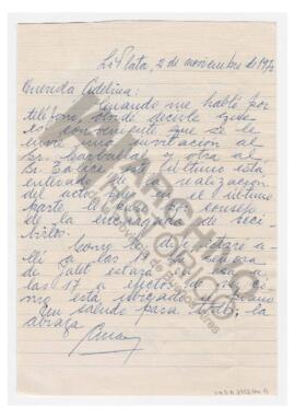 Carta dirigida a Adelina, enviada por Ana. Con sobre.1976